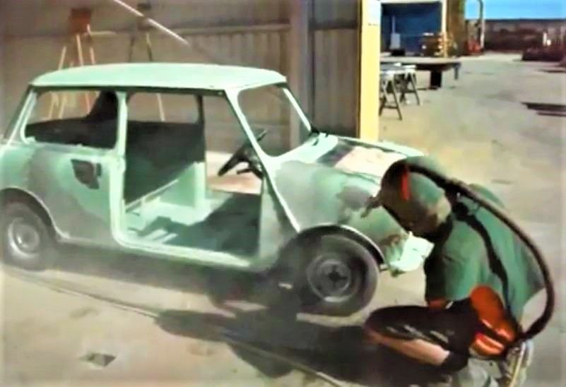 mini car soda blasting